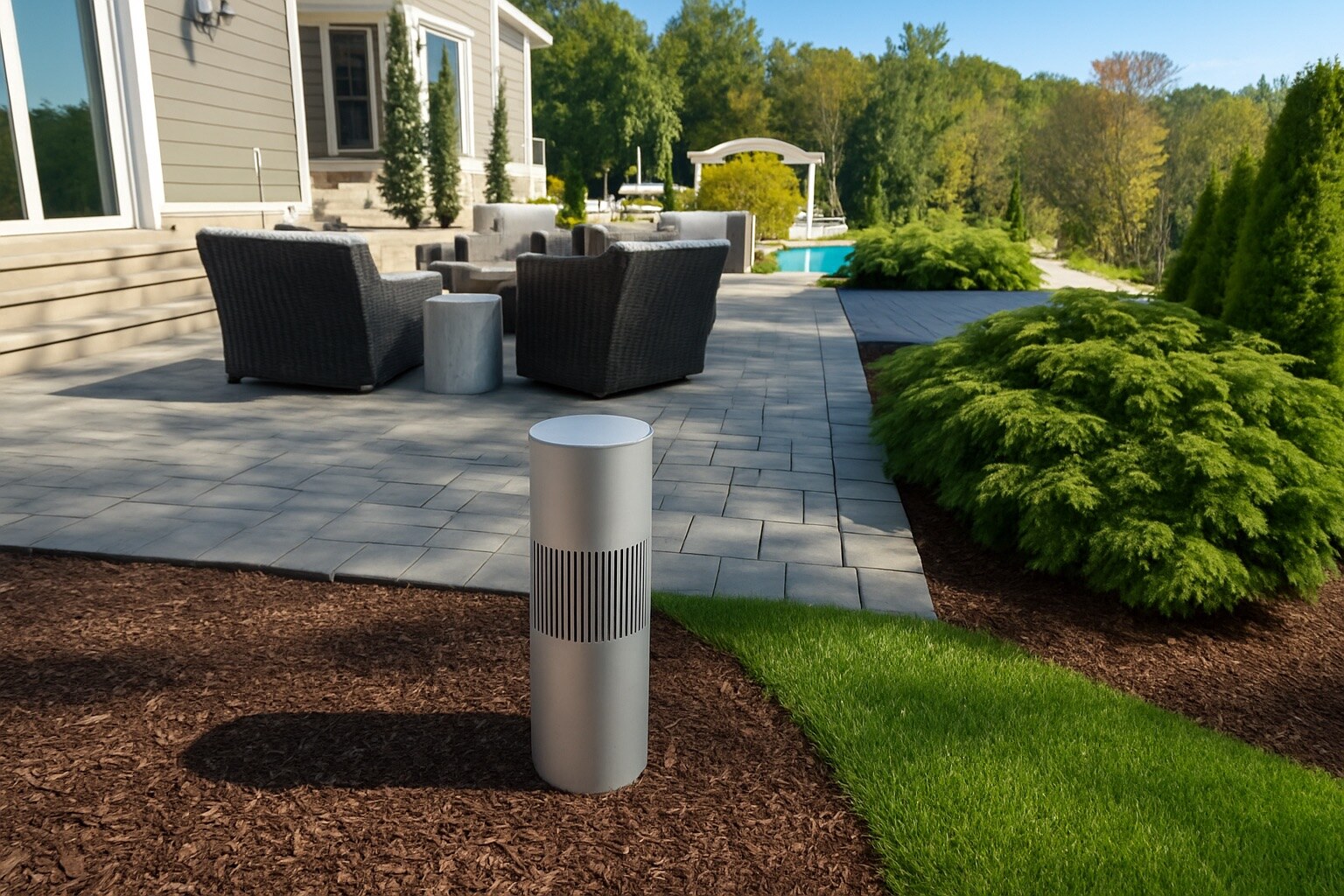 Landscape and architectural lighting at night in Columbus, OH